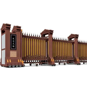 Composite Stainless Steel and Aluminum Alloy Electric Sliding Retractable Security Gate for Outdoor Driveway Entrance