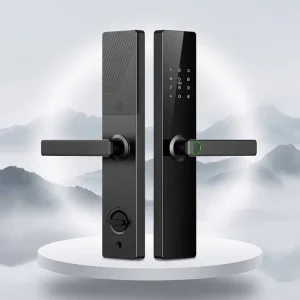 Contactless Palm Vein and 3D Face Recognition Smart Lock with HD IPS Indoor Monitor, Visual Doorbell and Wi-Fi