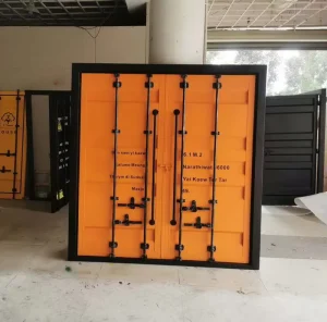 Container Style Metal Double Swing Entry Door, Custom Size Color and Design, Optional Logo