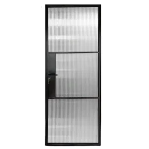 Contemporary Aluminum Alloy Frosted Glass Toilet Door with Finished Surface and Waterproof Design
