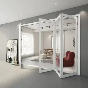 Contemporary Bifold Concertina Glass Doors Collapsible Glass Partition