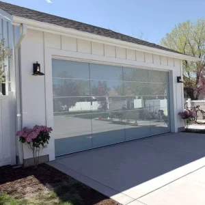 Contemporary Matte Architectural Sandblasted Frosted Glass Garage Door