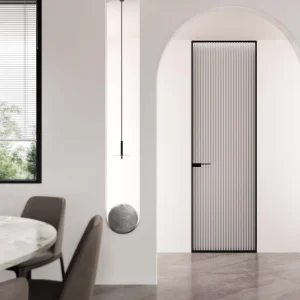 Contemporary Modern Interior Aluminum Tempered Glass Shower Door Invisible Glass with Windproof Feature for Bathrooms