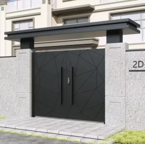 Contemporary Rust Resistant Villa Swing Courtyard Gate Aluminum Alloy Iron Windproof Corrosion Resistant Boundary Security Door