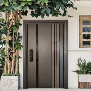 Contemporary Side-Opening Aluminium Alloy Door with Finished Surface for Villas or Halls
