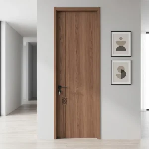Contemporary Walnut Barn-Style Wooden Interior Door for Dining Rooms, Kitchens, and Living Rooms