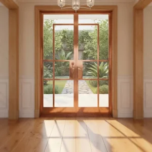Copper Aluminum Steel Villa Security Front Door Double-Layer Tempered Glass Sliding Door