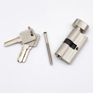 Copper Lock Cylinder with 3 Keys, ANSI Grade 1, Brushed Finish