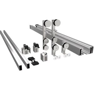 Corner Shower Sliding Door Hardware Kit Frameless Stainless Steel
