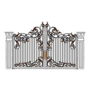 Courtyard Front Gate Wrought Iron Boundary Wall Main Gate Modern Design