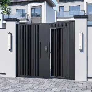 Courtyard Villa Gate Aluminum Alloy Chinese Style Modern Minimalist Main Entrance Outdoor Wrought Aluminum Design Rural