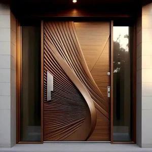 Custom 3D Carved Waterproof Main Entrance Pivot Door