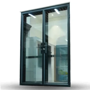 Custom Aluminum 76 French Double Swing Door with Triple-Glazed Tempered Soundproof Glass