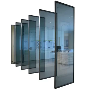 Custom Aluminum Alloy Off-Axis Pivot Door with Concealed Swing Design for Interior Use