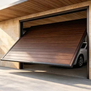 Custom Aluminum Alloy One-Piece Tilt-Up Automatic Motorized Single-Panel Up-and-Over Garage Door Thermal Insulation for Modern Villas