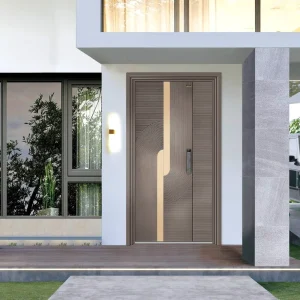 Custom Aluminum Entry Door Tropical Modern Concentric Circular Grooves Single Front Door Custom Size Available Bespoke Windproof