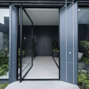 Custom Aluminum Glass Pivot Door with Swing Style and Electrophoresis Paint for Dining Rooms, Workshops, and Living Rooms
