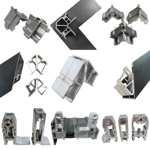 Custom Aluminum Industrial Profile 90-Degree Reinforcing Bracket, Screw-Mounted, Silver, for Door and Window Frames