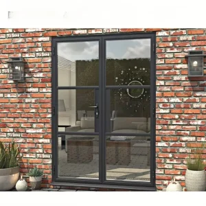 Custom Aluminum Interior French Doors with Tempered Glass for Balcony