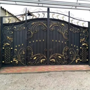 Custom Aluminum Luxury Villa Doors Country Courtyard Sliding Wrought Iron Gates Entrance Metal Main Gate