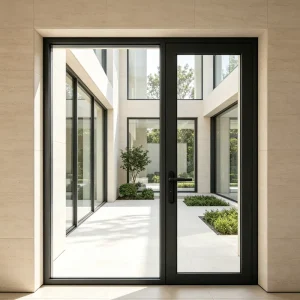 Custom Australian Standard Aluminum Alloy Casement Door with Double-Glazed Tempered Glass and AS2047 Compliance