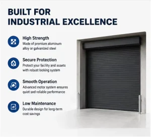 Custom Automatic Aluminum Roller Shutter Garage Door Electric Windproof Security Gate for Shop Warehouse Farmhouse