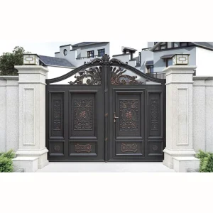 Custom Automatic Cast Aluminum Swing Entry Gate for House, Villa, Backyard, Apartment, and Industrial Use