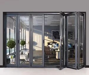 Custom Bi Fold Thermal Break Aluminum Door Swing Sliding Design for Patio Balcony Foldable Stylish