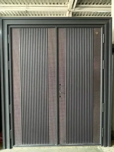 Custom Exterior Aluminum Alloy Double-Leaf Entry Door for Modern Villas