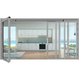 Custom Folding Sliding Swing Double-Glass Aluminium Door for Balcony, Bathroom, or Bedroom