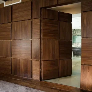 Custom Frameless Exotic Real Wood Veneer Flush Hidden Door