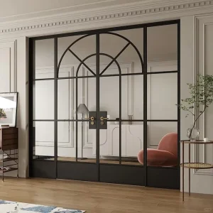 Custom French-Style Glass Swing Door with Aluminum Alloy Frame for Garden, Living Room, Kitchen, Bedroom, and Partition Use