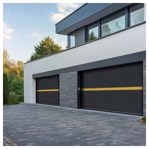 Custom Garage Door with Monogram and Geometric Patterns