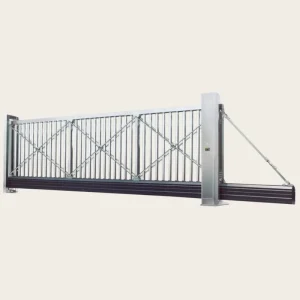 Custom Heavy-Duty Stainless Steel Electric Side-Opening Linear Suspended Sliding Gate Waterproof Windproof Anti-Theft 2hr Fire