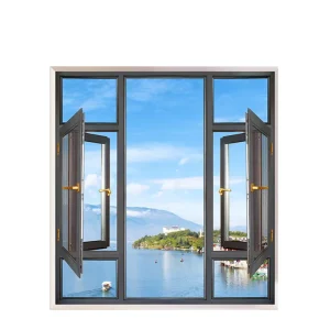 Custom-Made Thermal Break Aluminum Alloy Casement Windows with Soundproof Sealing for Balcony, Swing 55-135