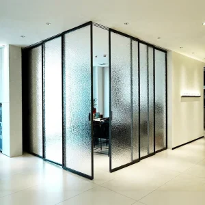 Custom Modern Design Aluminum Slide Door Narrow Tripe Linkage Glass Sliding Door for Kitchen Living Room Partition
