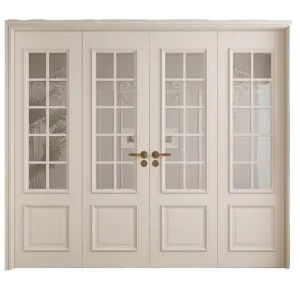 Custom Modern Exterior and Interior Double-Glass Security Steel Door for Houses