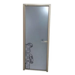 Custom Modern Frosted Tempered Glass Sliding Door Alloy Frame Interior Partition Safety Water Resistant for Kitchen Bathroom
