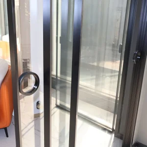Custom Modern Ultra-Narrow Aluminum Alloy Sliding Glass Door with Double Glazing