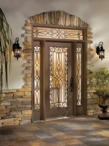 Custom Monogrammed Wrought Iron Door for Homes and Shopping Mall Storefronts
