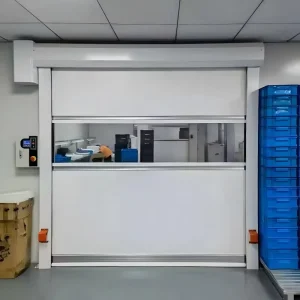 Custom PVC High-Speed Roll Door Automatic Rapid Roller Shutter Windproof Insulated Fast Door for Food Factory Cleanroom