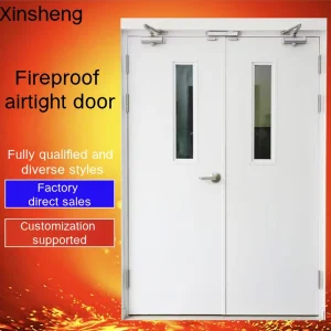 Custom Plastic Steel Cleanroom Airtight Swing Door with Pass-Through and Fireproof Construction