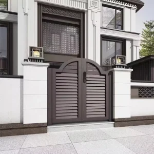 Custom Powder-Coated Double Aluminum Swing Security Gate Door for Villa Courtyard or Garden