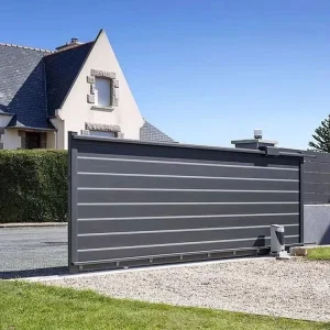 Custom Private Cast Aluminum Slab Cantilever Exterior Sliding Driveway Gate