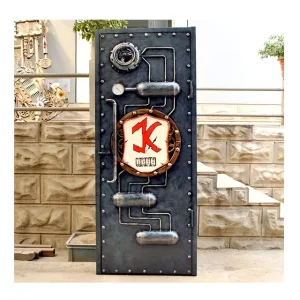 Custom Retro Iron Heavy Metal Submarine Door Modeling Bar Restaurant Secret Room Escape Door Punk Feng Shui Pipe Gear