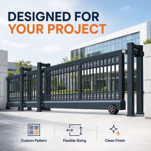 Custom Simple Design Villa Aluminum Alloy Electric Sliding Gate System