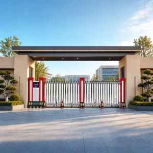 Custom-Size Aluminum Alloy Automatic Electric Telescopic Security Gate for Government Projects
