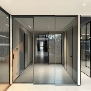 Custom Size Aluminum Alloy Sliding Door Tempered Glass Sound Insulation Minimalist for Interior Use Balcony Kitchen Bathroom