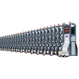 Custom Size Aluminum Industrial Outdoor Electric Retractable Sliding Fence Gate with Remote Control