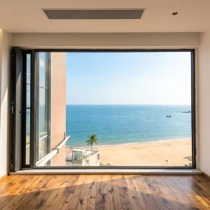 Custom Size Aluminum Window with Integrated Mosquito Net Hurricane Resistance Thermal Break Micro Ventilation